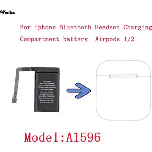 A1596 Real 400mAh Battery For Airpods 1 2 Wireless Charging Box Case Battery A1596 020-00098