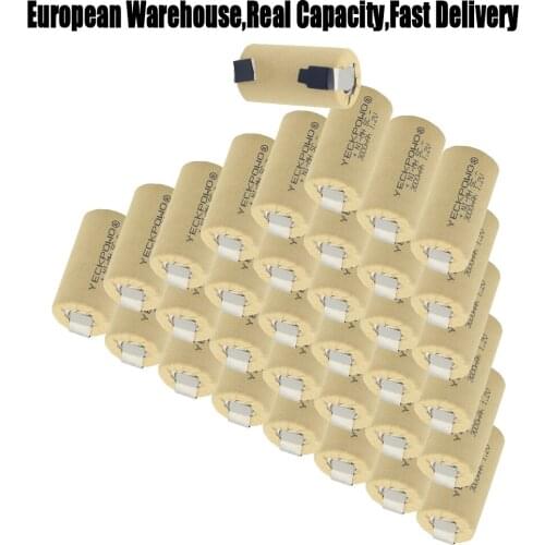 3000mAh sub C battery SC batteries 1.2V NIMH rechargeable akkumulator soldering tape welding tabs nickel sheets for hitachi