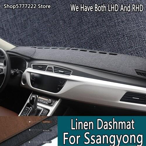 Car styling accessories carpet mat Linen noslip dashmat dashboard cover For Ssangyong ActYon Kyron Korando Tivoli XLV Rexton W