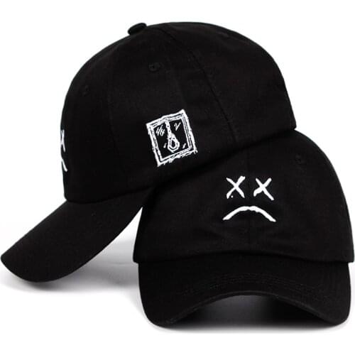 Lil Peep Dad Hat 100% Cotton Baseball Cap Sad face Hat xxxtentacion Hip Hop Cap Golf Love lil.peep Snapback Women Men Embroidery