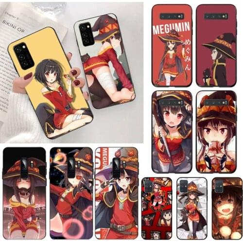 Konosuba Megumin Bling Cute Phone Case for Samsung S20 plus Ultra S6 S7 edge S8 S9 plus S10 5G lite 2020
