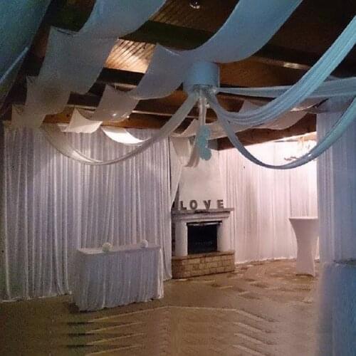 Wedding party event decor ceiling fabric sheer draping 0.7m*8m 10pcs/lot room chuppah ceiling Roof Drapery curtain