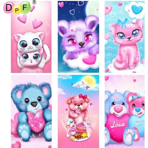 DPF Diamond Painting DIY 5D Magic Cube Cross Stitch Art Crafts cartoon bear Full Round Diamond Embroidery Mosaic Home Decor Gift