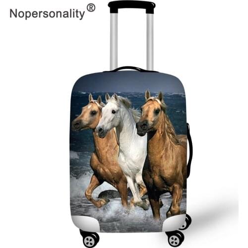 Nopersonality Run Horses Printed Elastic Polyester Luggage Suitcase Protective Cover for 18-32 Inch Protect Dust Baggage Covers