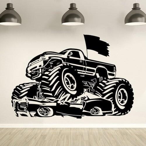 Truck Challenge Show Vehicle Wall Sticker Vinyl Car Garage wall decal removable art mural Home Bedroom Decoration M177