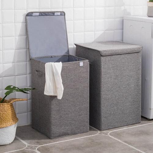 Laundry Hamper with Lid High Capacity Laundry Basket with Handle Collapsible Dirty Clothes Storage Hamper for Bathroom Dorm