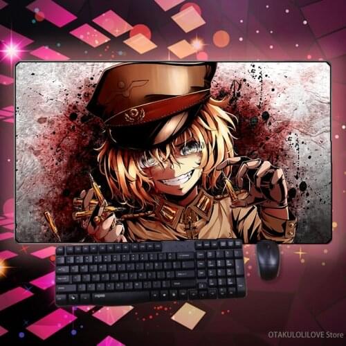 Anime Saga of Tanya the Evil Tanya Degurechaff Mice Mat Large Thicken PC Keyboard Table Pad Gaming Play Mat Otaku Holiday Gift