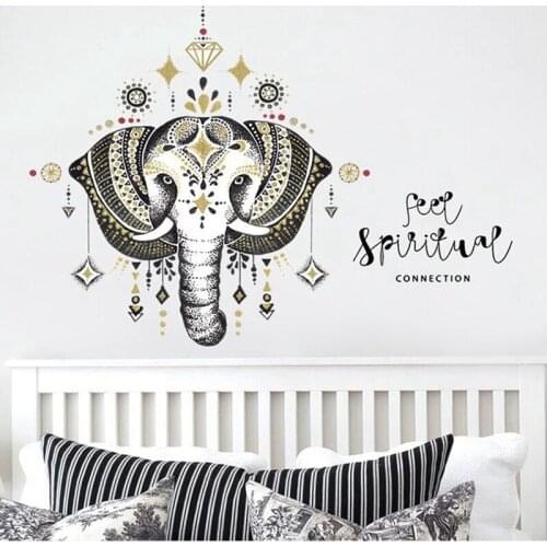 Mandala Elephant Wall Decals Bedroom Indian Yoga Vinyl Decal Sticker Boho Decor