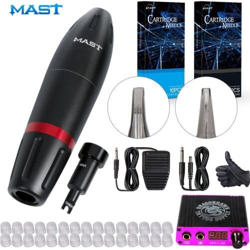 Professional Tattoo Kits Rotary Pen Machine Guns Permanent Makeup Machine Power Supply Cartridge Needles