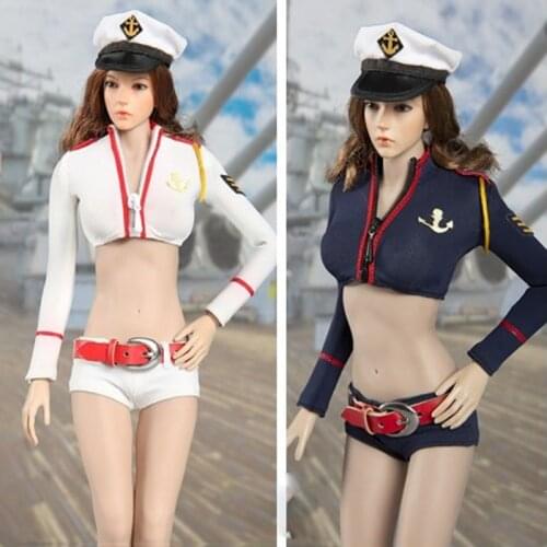 1/6 Scale Female Two Color Clothing Sexy Navy Clothes Suit Model for 12'' Action Figure Body Accessories