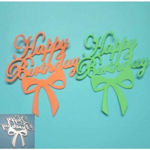 Metal cutters with happy birthday ribbon, for making scrapbook cards, fustelle metalliche per scrapbooking