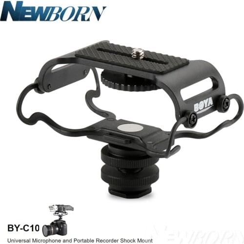 BOYA BY-C10 Microphone Shock mount Digital Recorder Microfone Shockmount for Zoom H1/H4n/H5/H6 Sony PCM-M10 Tascam DR-40 DR-05