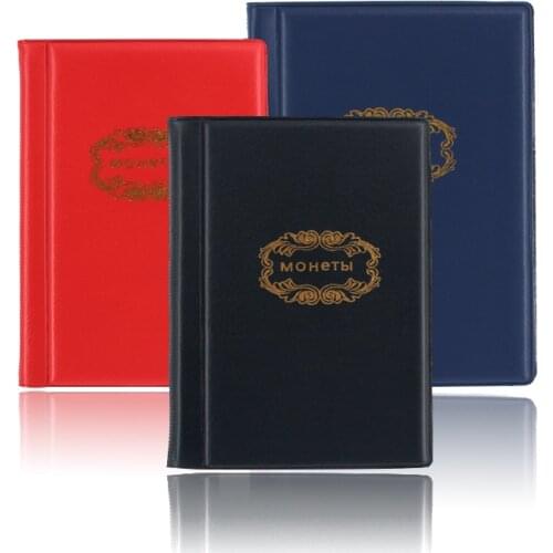 Mini Russian Coin Album 10 Pages 120 Units Pocket Coin Collection Book Coin Protection Album Red Black Blue 3 Colors