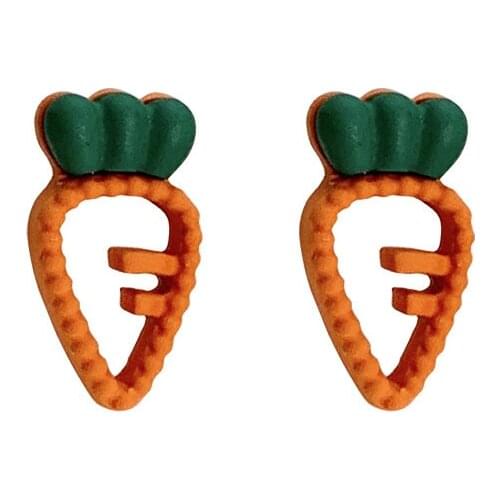 12 pair/lot fashion jewelry accessories metal enamel small mini cute carrot earrings