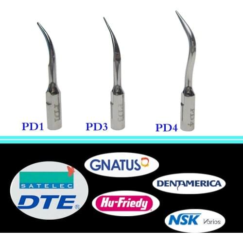 3 Pieces/Set Dental Ultrasonic Scaler Tip PD1, PD3, PD4 for DTE/ Satelec/ NSK Varios/ Gnatus/ Bonart/ Rollence-S/ HU-FRIEDY