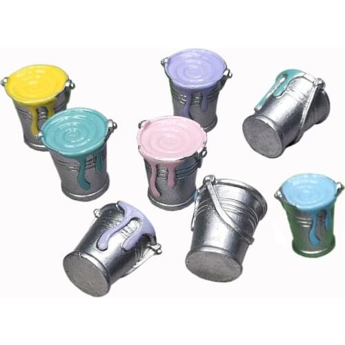 Novelty 3D Bucket Resin Cabochon Miniature Figurines For Jewelry Accessories Creative Craft Scrapbooking DIY