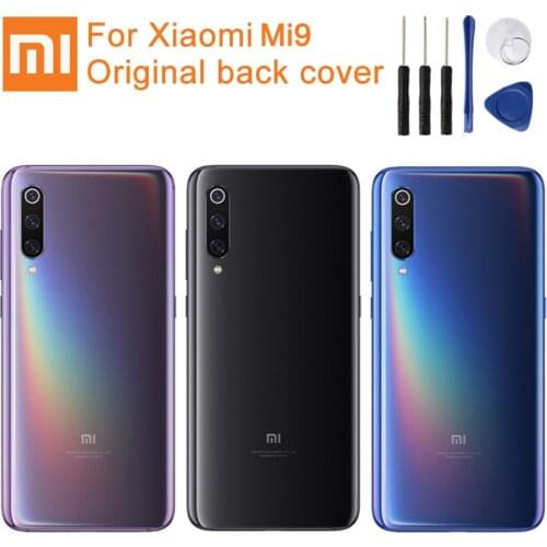 Original XiaoMi Glass Battery Rear Case For Xiaomi Mi9 M9 Phone Battery Backshell Back Cover Cases Back Battery Cover
