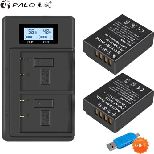 PALO 1200mAh NP-W126 NP W126 W126S Camera Battery and LCD Dual Charger for Fujifilm Fuji X-Pro1 X-T1 XT1,X PRO1,HS30EXR HS33EXR