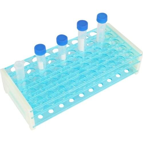 Plastic Test Tube Stand Bracket Rack for 16mm Test Tubes 50 Hole Positions Centrifugal Test Tube Holder Laboratory Instrument