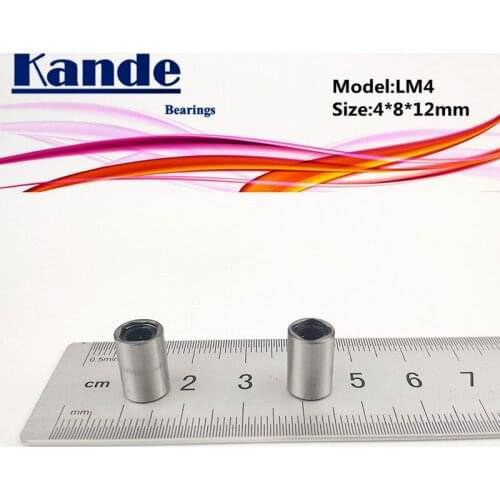 Kande Bearings LM4UU 10pcs LM4UU Linear Bearing 4x8x12mm LM4 UU Linear Bearing LM4