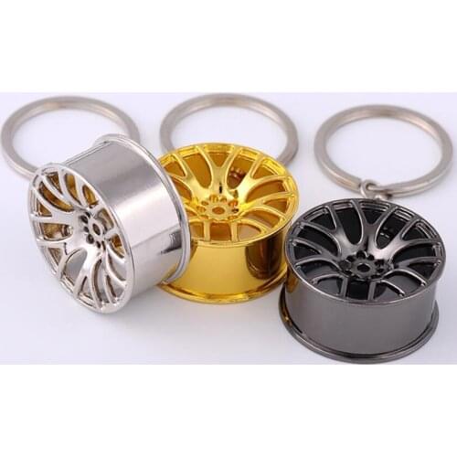 Luxury wheel key chain zinc alloy tire shape car key ring for BMW Audi Honda Ford car key pendant accessories