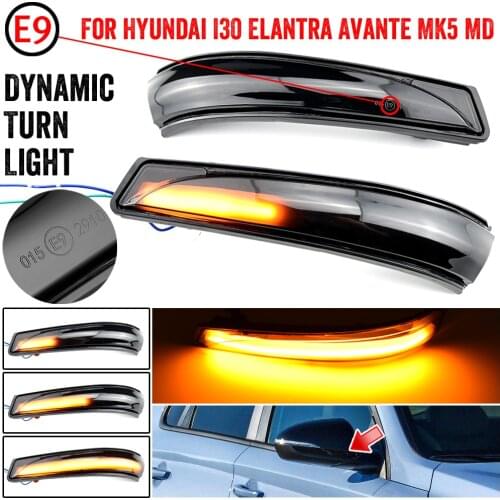 LED Dynamic Turn Signal Light For Hyundai I30 Elantra Avante MK5 MD Veloster Mirror Streamer Light 2011 2012 2013 2014 2015
