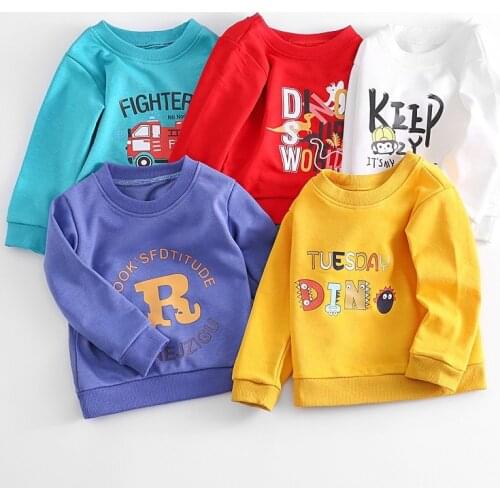 Infant Boy Girl Sweatshirt Baby Boy Cotton Tops Baby Hoodie Children Girls Blouse Toddler Hoodied T-shirt Soft Outfits for 1-3Y