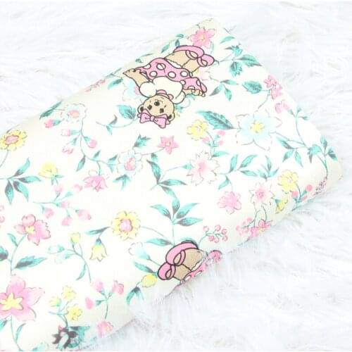50*140CM Pure Cotton Fabric Nordic Bear Printing Fabric Hand Diy Dress Sewing Quilting Fabrics for Patchwork Needlework DIY