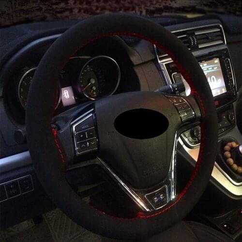 Universal Furry Fur Handle Steering Wheel Cover Non-slip Wearable Suede Matte Leather Car Handle