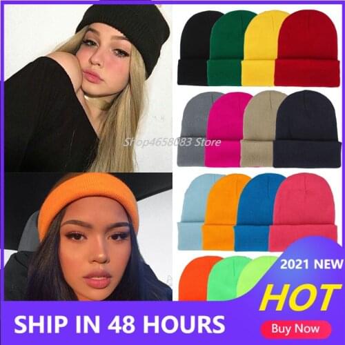 2021 Winter Hats for Women Men New Beanies Knitted Solid Cool Hat Girls Autumn Female Beanie Caps Warmer Bonnet Casual Cap
