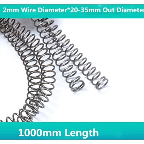 1PCS,Wholesale Metal Big Coil Pressure Spring Long Compression Spring,2mm Wire Diameter*(20-35)mm Out Diameter*1000mm Length