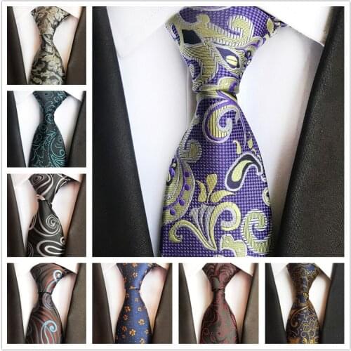 21 Colors Embroidered Floral Paisley Necktie 8cm Men Formal Ties Gravatas