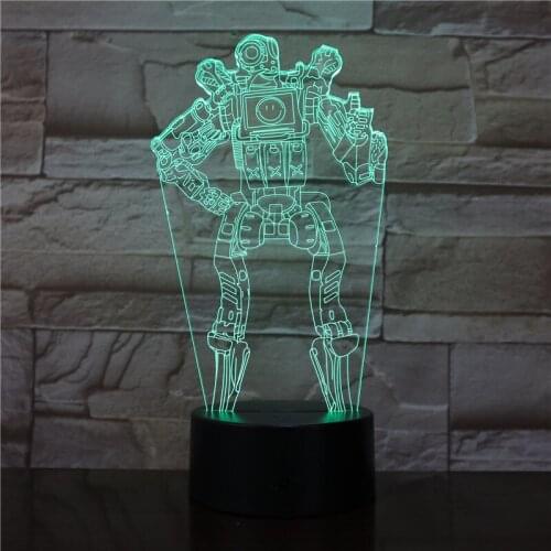 Super Hero 3D LED Night Light Iron Man Mecha Equipment Action Figure 7 Colors Touch Optical Illusion Table Lamp Home Decor 1421