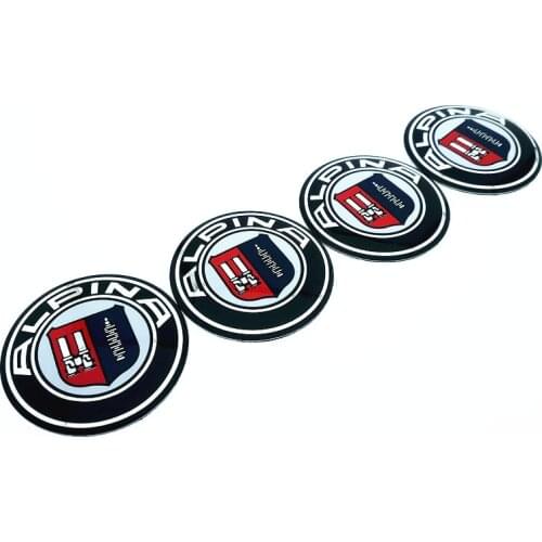 4pcs/sets 56.5mm 65mm Aluminum Car Wheel Center Hub Cap Sticker For BMW ALPINA Logo E46 E39 E36 E90 E60 F10 F30 X5 E53 E34 E30
