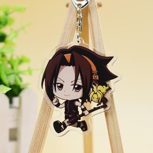 Anime Shaman King YOU ASAKURA Tao Ren Kyoyama Anna Acrylic Keychain Bag Pendant Cute Keyring Cartoon Toy Cosplay Xmas Gift