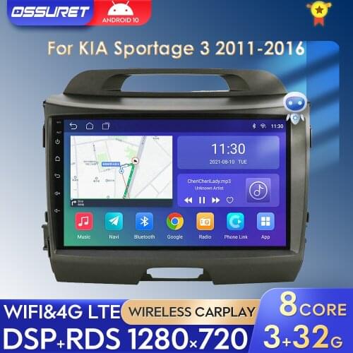2G+32G Android 10 Car Radio Multimedia Video Player Navigation GPS 2 Din for KIA Sportage 3 2010 2011-2016 No Dvd Support BT
