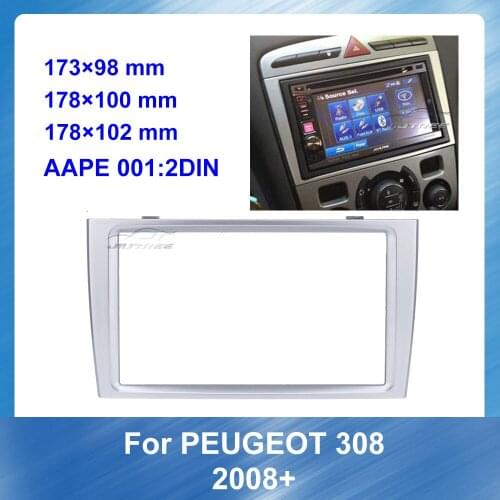 Car Radio Front Frame Adapter Plate Panel installation kit fascia panel for Peugeot 308 2008+ Stereo Panel Dash Mount Trim