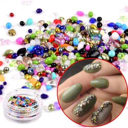 Mixed Color Chameleon Stone Small Irregular Beads Rhinestone Manicure 3D Nail Art Decoration In Bottle Accessories