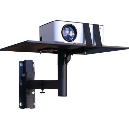 Black 360 Degrees Adjustable Projector Hanger Holder Projector Wall Mounted Support Metal Rotatable Projection Rack Bracket