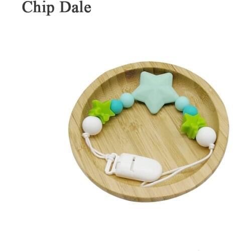 Chip Dale Fashion Baby Pacifier Clips Baby Chewable Silicone Beads BPA Free Silicone Necklace Holder Soother Clips Shower Gifts