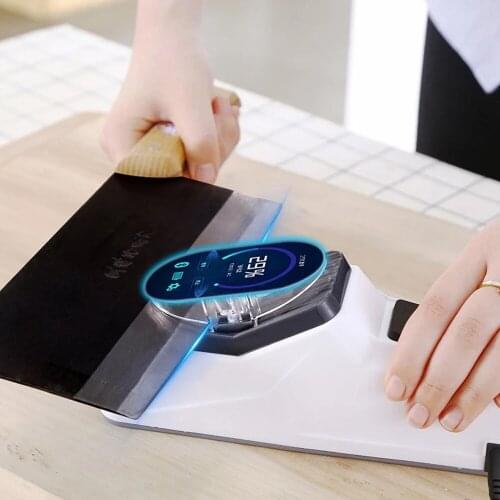 USB Electric Knife Sharpener Adjustable For Kitchen Knives Tool White medium and fine grinding blade