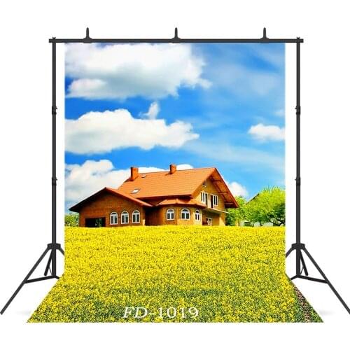 Rape Flower House Background For Fond Photograph Children Baby Shower Newborn Portrait Vinyl Cloth Photo Backdrops Photo Shoot