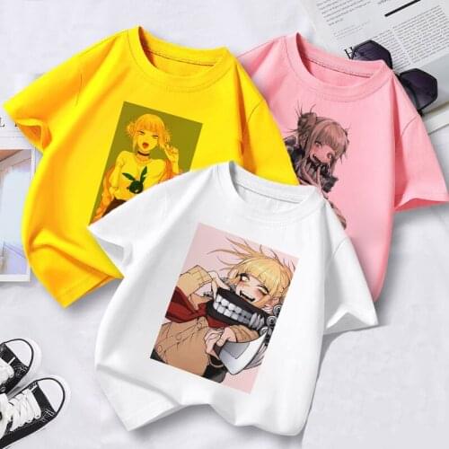 Girls Boys Summer Kids Handsome Cartoon My Hero Academia Anime Childrens Short Sleeve Top Unisex 24M-9T Year Old T-Shirt