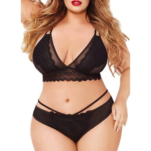 3XL-5XL Women Sexy Underwear Set Lace Lingerie Set Push Up Plus Size Bra Set Lingerie Bra And Panty Set Bralette Panties Suit #W