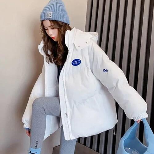Short Winter Jacket Women Warm Hooded Cotton-padded Coat Parkas 2021 New Korean Loose Solid Tops Thick Outwear Jaqueta Feminina