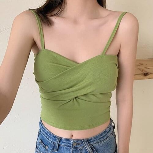 Women Tank Crop Top Seamless Underwear Female Crop Tops Sexy Lingerie Intimates Fashion With Removable Padded Camisole Sleepwear