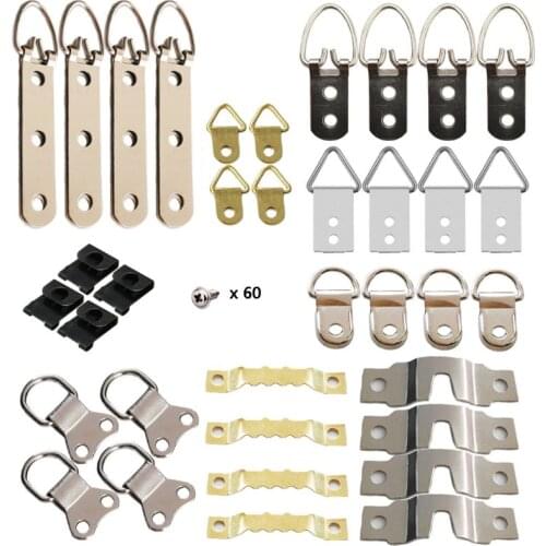 96pcs/set Picture Photo Frame Hanging Hooks With Screws Kit For Office Home Painting Hanger Assorted Types