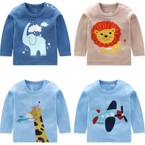 Baby Boy Girl Summer Vest T-Shirt Kids Cartoon Animal Cotton Undershirts Tee T Shirt Children Clothing for Size 1 2 3 4 Year