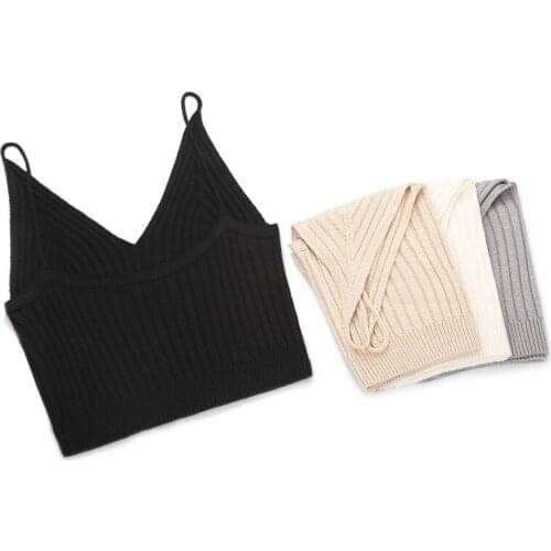 Summer Women Knitted Tank Sexy Slim Night Club Crop Tops Soft High Quality Short Sleeveless Shirt Casual Female Camis