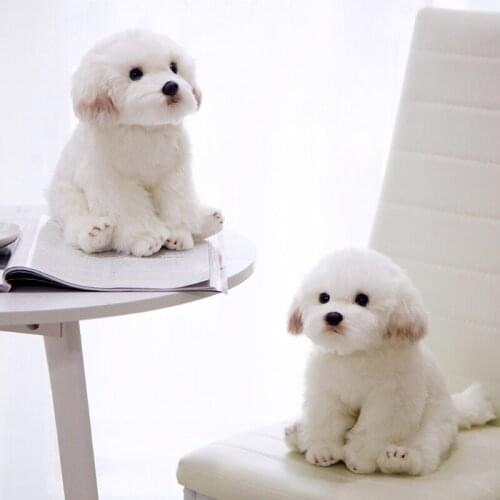 Lovely Bichon Frise Puppy Stuffed Teddy Dog Plush Toy 21~38cm Cute Simulation Pets Fluffy Baby Dolls Birthday Children Gifts